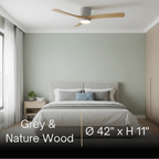 Lunara Nordic Ceiling Fan Light – Wood Clean Lines Quiet Airflow for Living Room/Bedroom