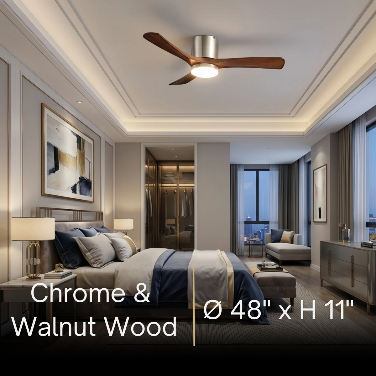 Lunara Nordic Ceiling Fan Light – Wood Clean Lines Quiet Airflow for Living Room/Bedroom