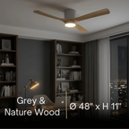 Lunara Nordic Ceiling Fan Light – Wood Clean Lines Quiet Airflow for Living Room/Bedroom
