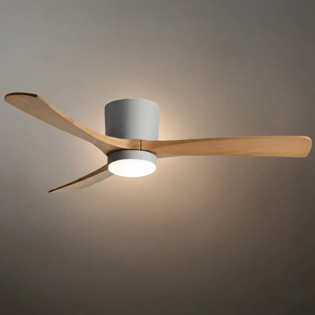 Lunara Nordic Ceiling Fan Light – Wood Clean Lines Quiet Airflow for Living Room/Bedroom