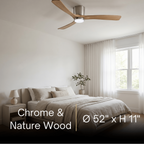 Lunara Nordic Ceiling Fan Light – Wood Clean Lines Quiet Airflow for Living Room/Bedroom