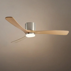 Lunara Nordic Ceiling Fan Light – Wood Clean Lines Quiet Airflow for Living Room/Bedroom