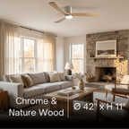 Lunara Nordic Ceiling Fan Light – Wood Clean Lines Quiet Airflow for Living Room/Bedroom