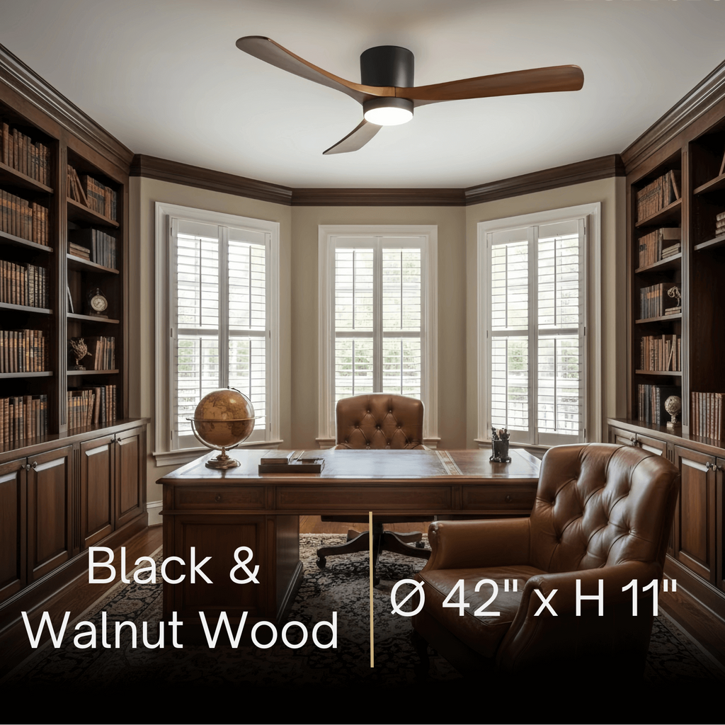 Lunara Nordic Ceiling Fan Light – Wood Clean Lines Quiet Airflow for Living Room/Bedroom