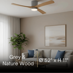Lunara Nordic Ceiling Fan Light – Wood Clean Lines Quiet Airflow for Living Room/Bedroom