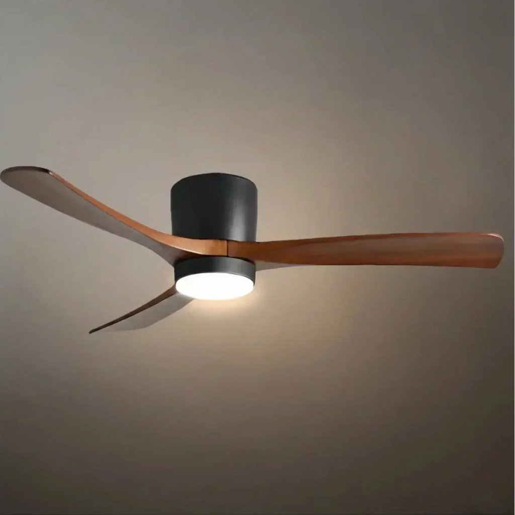 Lunara Nordic Ceiling Fan Light – Wood Clean Lines Quiet Airflow for Living Room/Bedroom