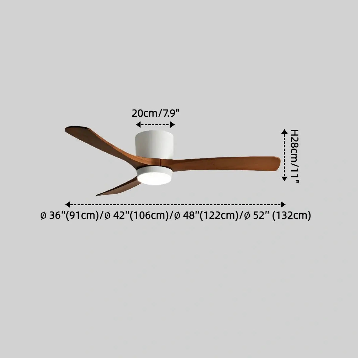 Lunara Nordic Ceiling Fan Light – Wood Clean Lines Quiet Airflow for Living Room/Bedroom