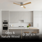 Lunara Nordic Ceiling Fan Light – Wood Clean Lines Quiet Airflow for Living Room/Bedroom