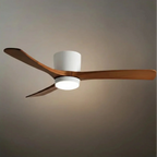 Lunara Nordic Ceiling Fan Light – Wood Clean Lines Quiet Airflow for Living Room/Bedroom