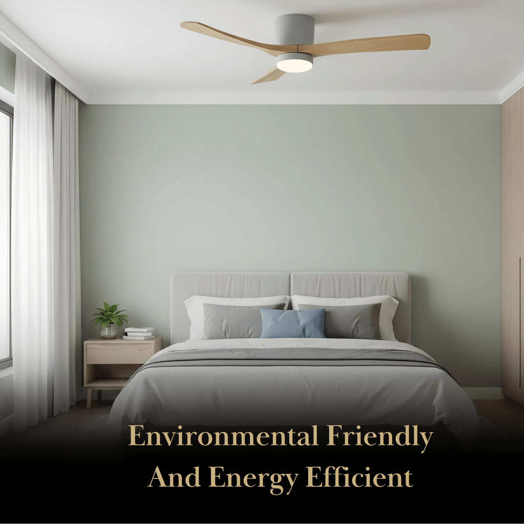 Lunara Nordic Ceiling Fan Light – Wood Clean Lines Quiet Airflow for Living Room/Bedroom