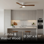 Lunara Nordic Ceiling Fan Light – Wood Clean Lines Quiet Airflow for Living Room/Bedroom