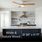 Lunara Nordic Ceiling Fan Light – Wood Clean Lines Quiet Airflow for Living Room/Bedroom