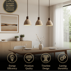 Strata Modern Organic Pendant Light — Travertine Stone & Wood Kitchen Island Lighting