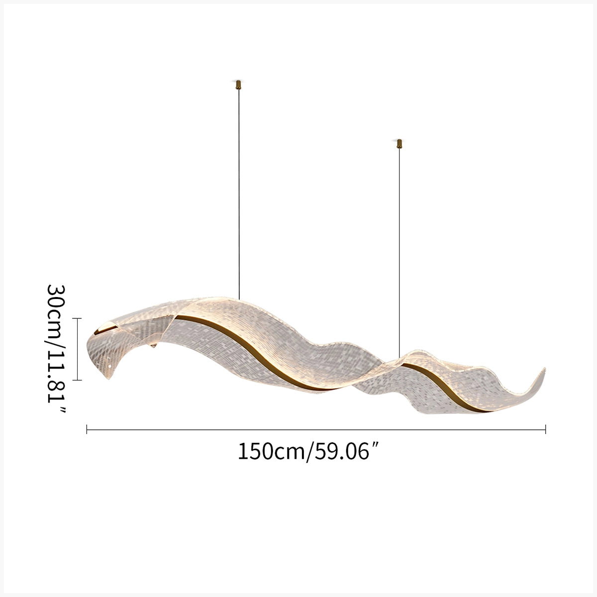 Modern LED Wave Acrylic Chandelier