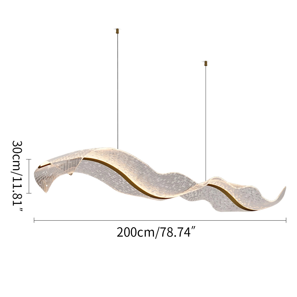 Modern LED Wave Acrylic Chandelier