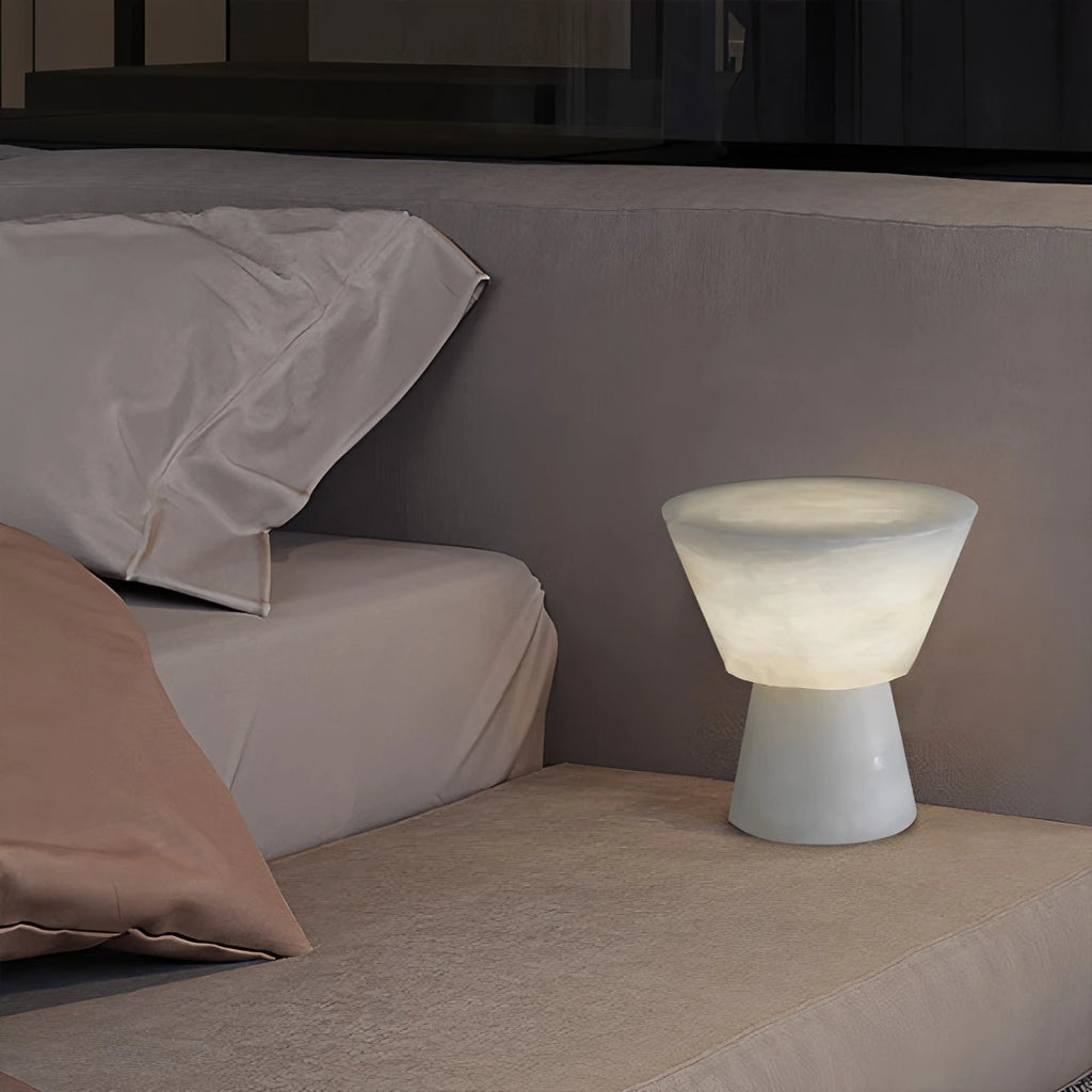 Spanish onyx mushroom head table lamp