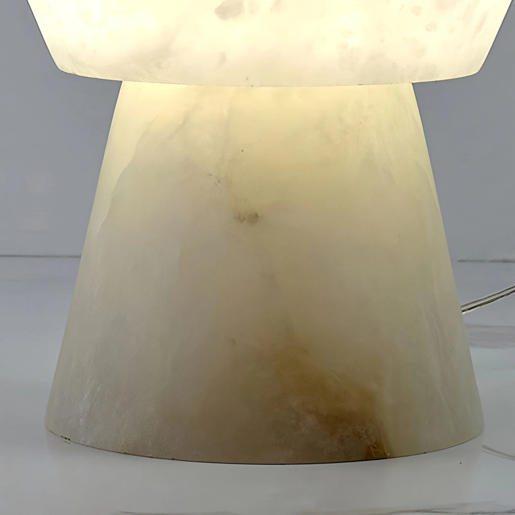 Spanish onyx mushroom head table lamp