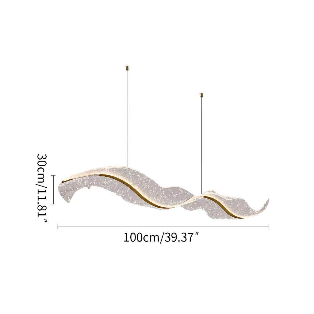 Modern LED Wave Acrylic Chandelier