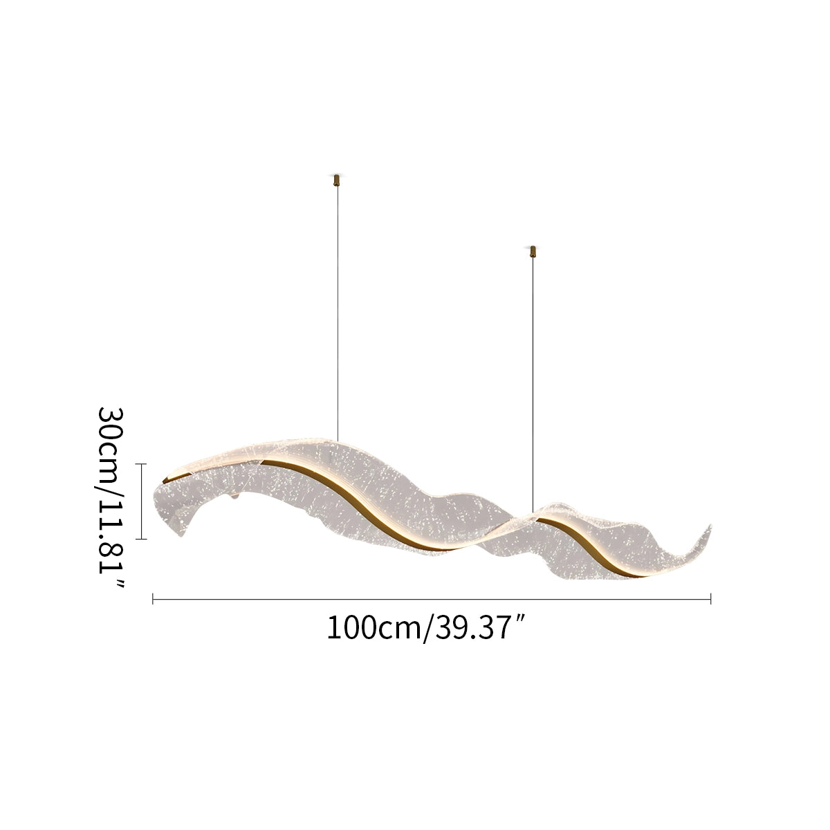Modern LED Wave Acrylic Chandelier