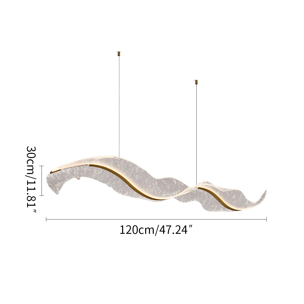 Modern LED Wave Acrylic Chandelier