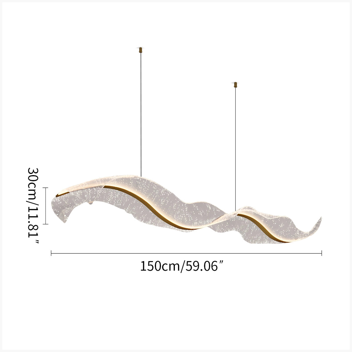 Modern LED Wave Acrylic Chandelier