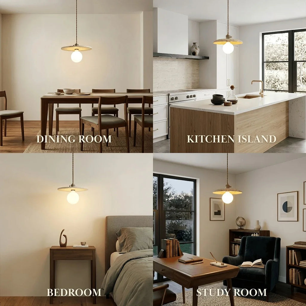 Strata LED Travertine Pendant Light