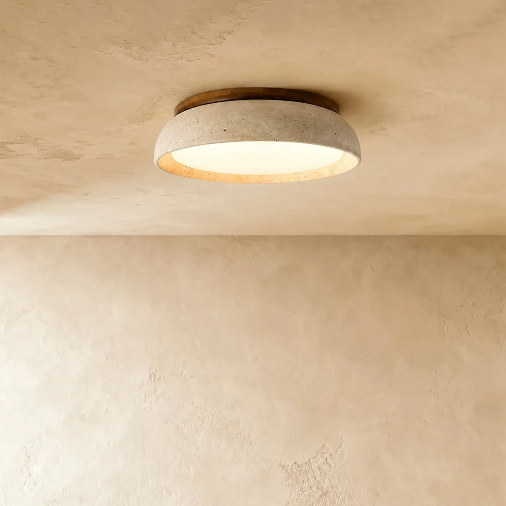 Strata Minimalist Travertine Ceiling Light