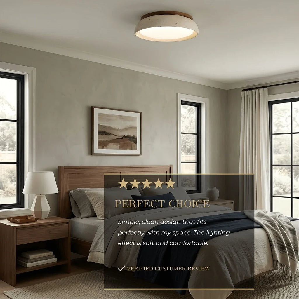Strata Minimalist Travertine Ceiling Light
