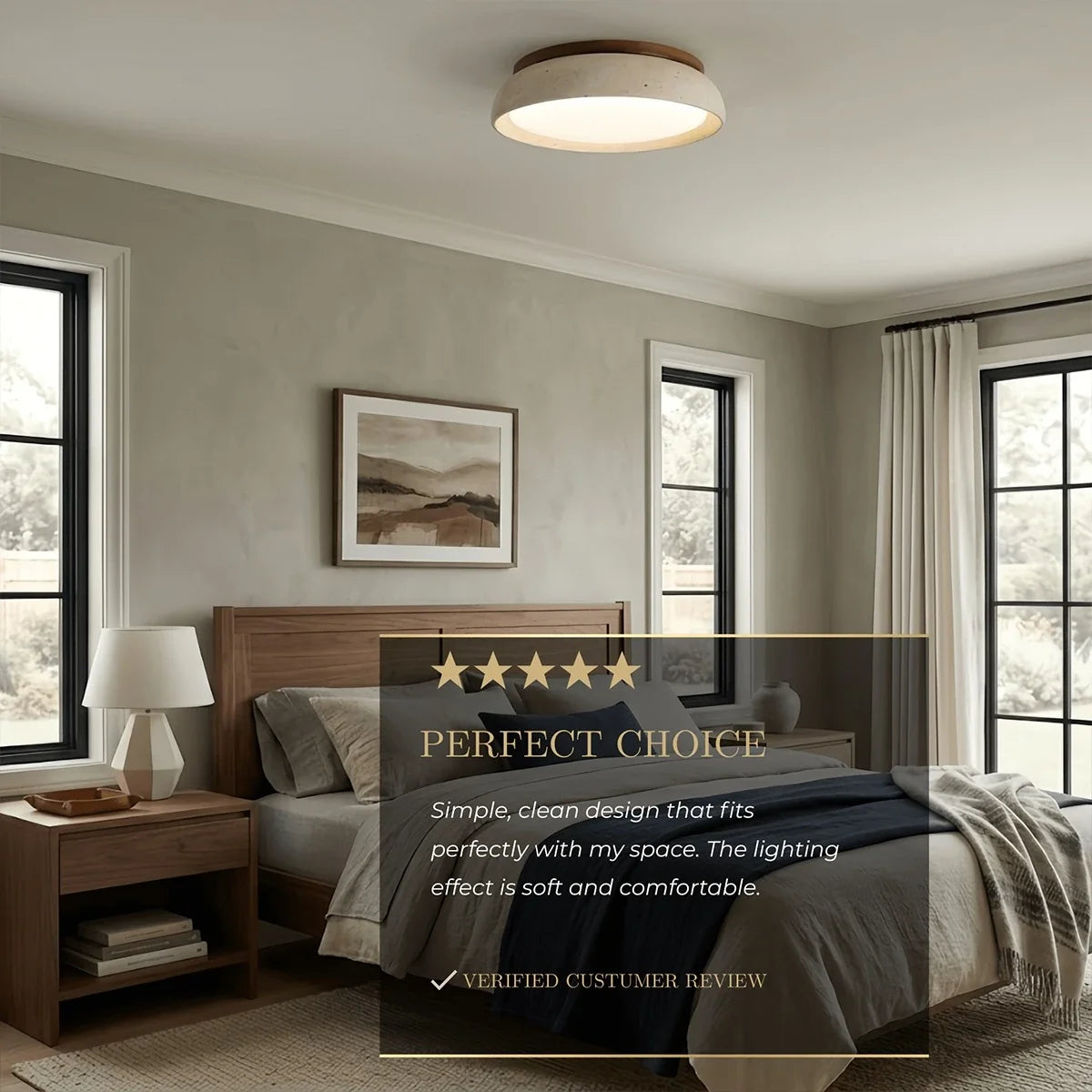 Strata Minimalist Travertine Ceiling Light