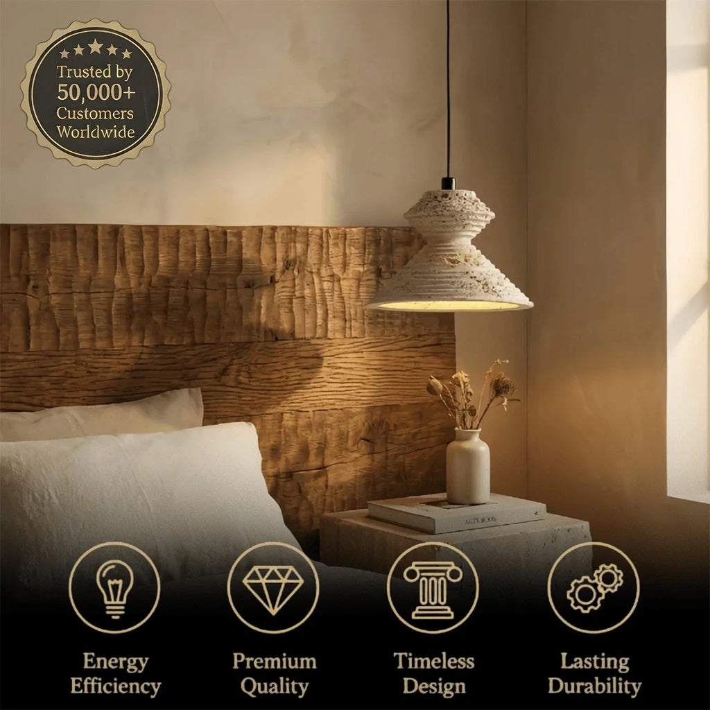 Strata Minimalist Travertine Pendant Light