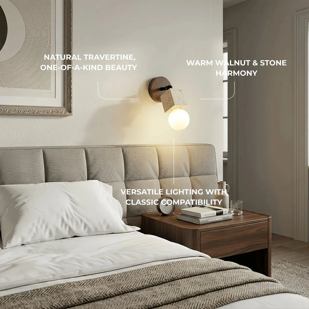 Strata Natural LED Travertine Wall Light