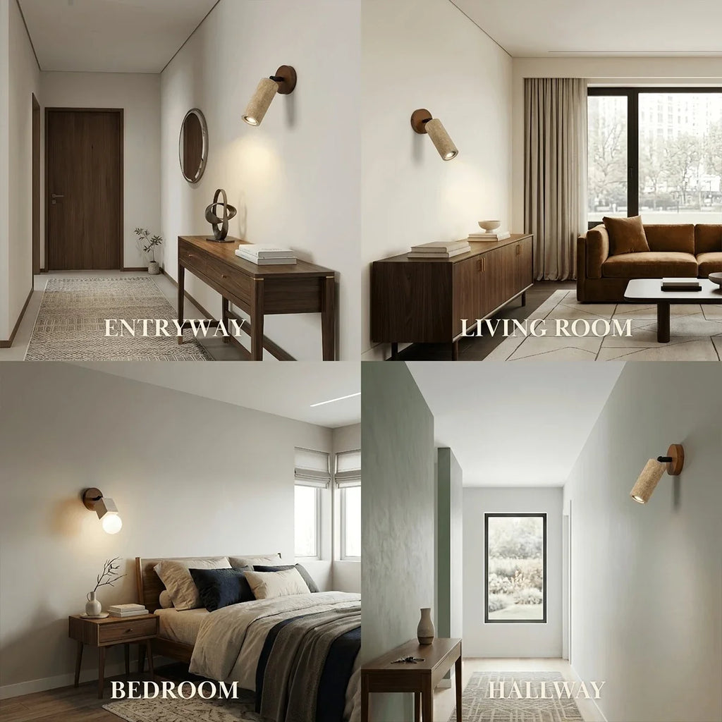 Strata Natural LED Travertine Wall Light