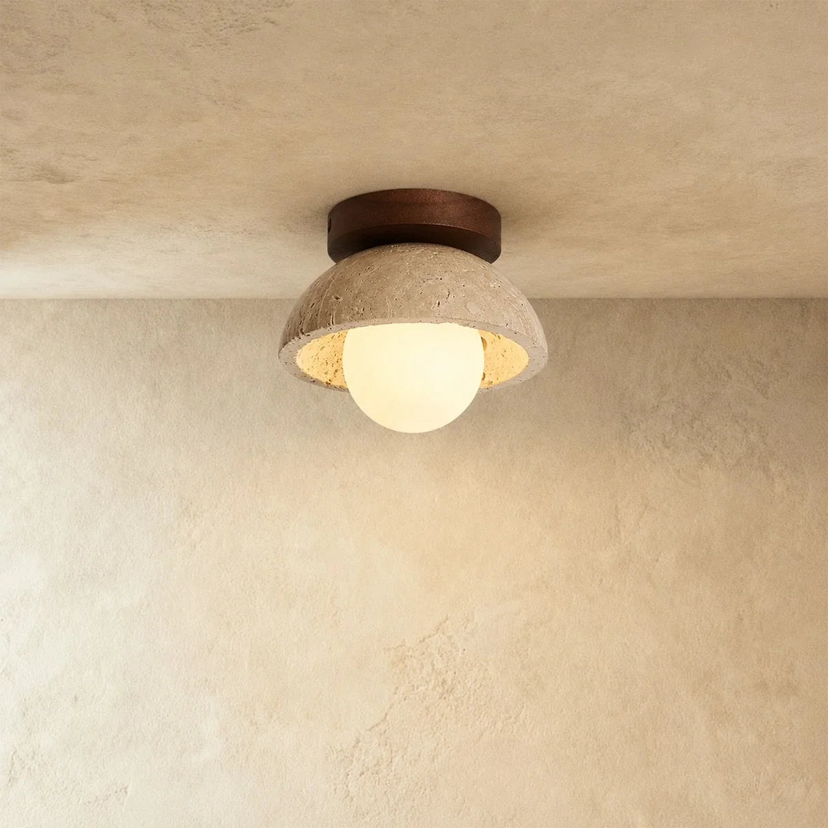 Strata Travertine Ceiling Light