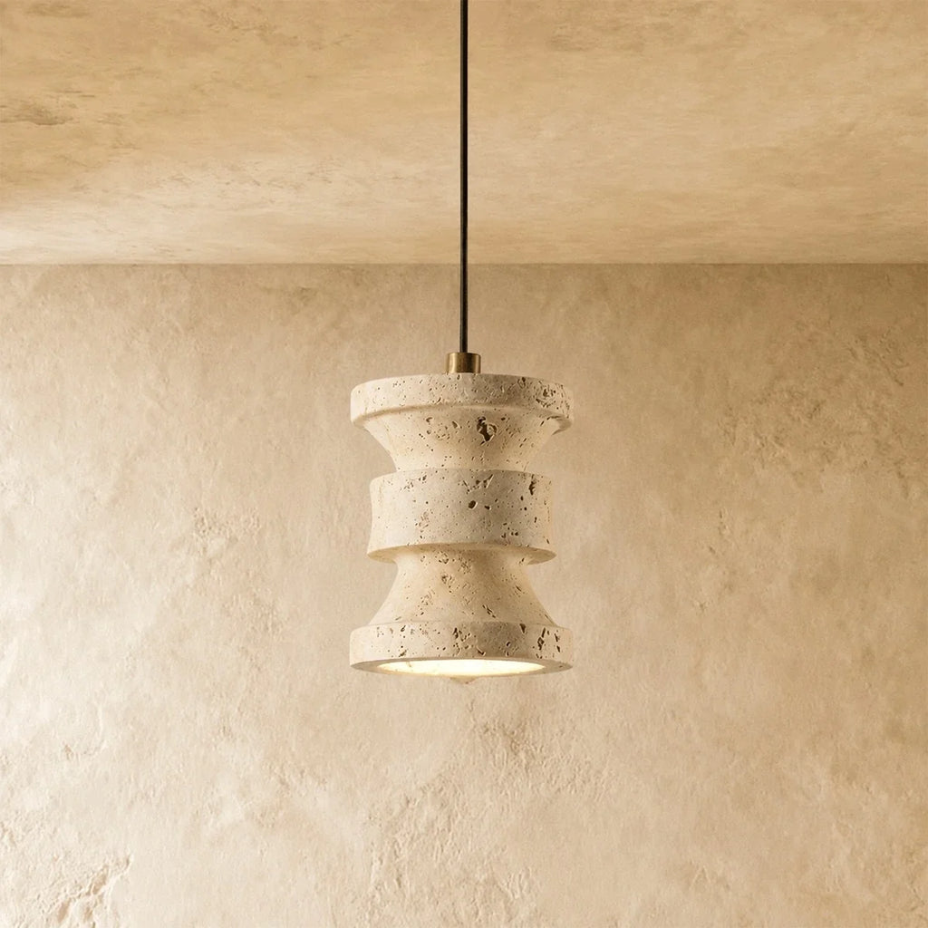 Strata Yellow Travertine Pendant Light