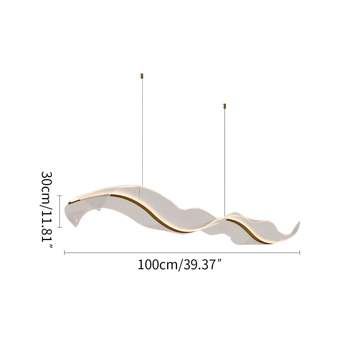 Modern LED Wave Acrylic Chandelier