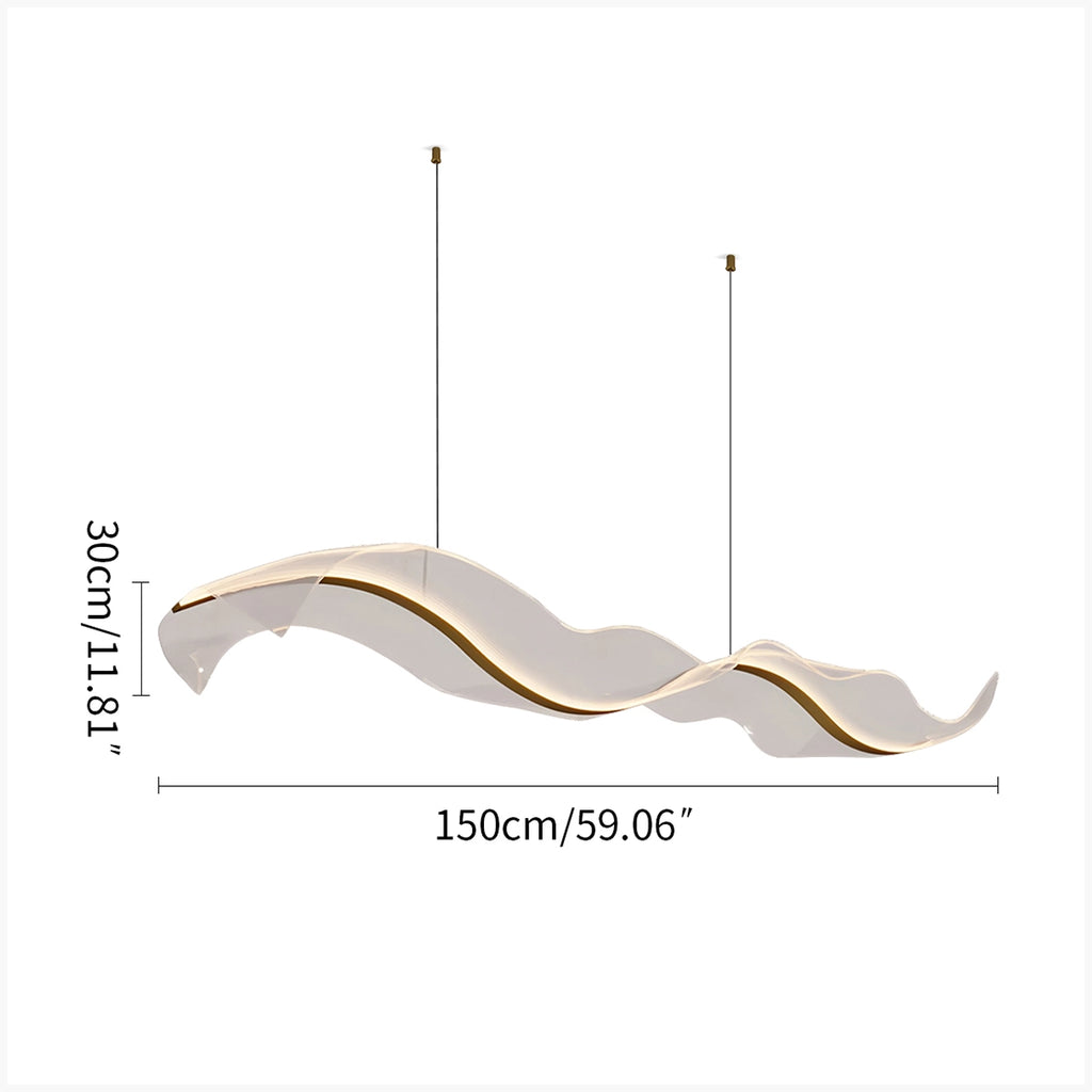 Modern LED Wave Acrylic Chandelier