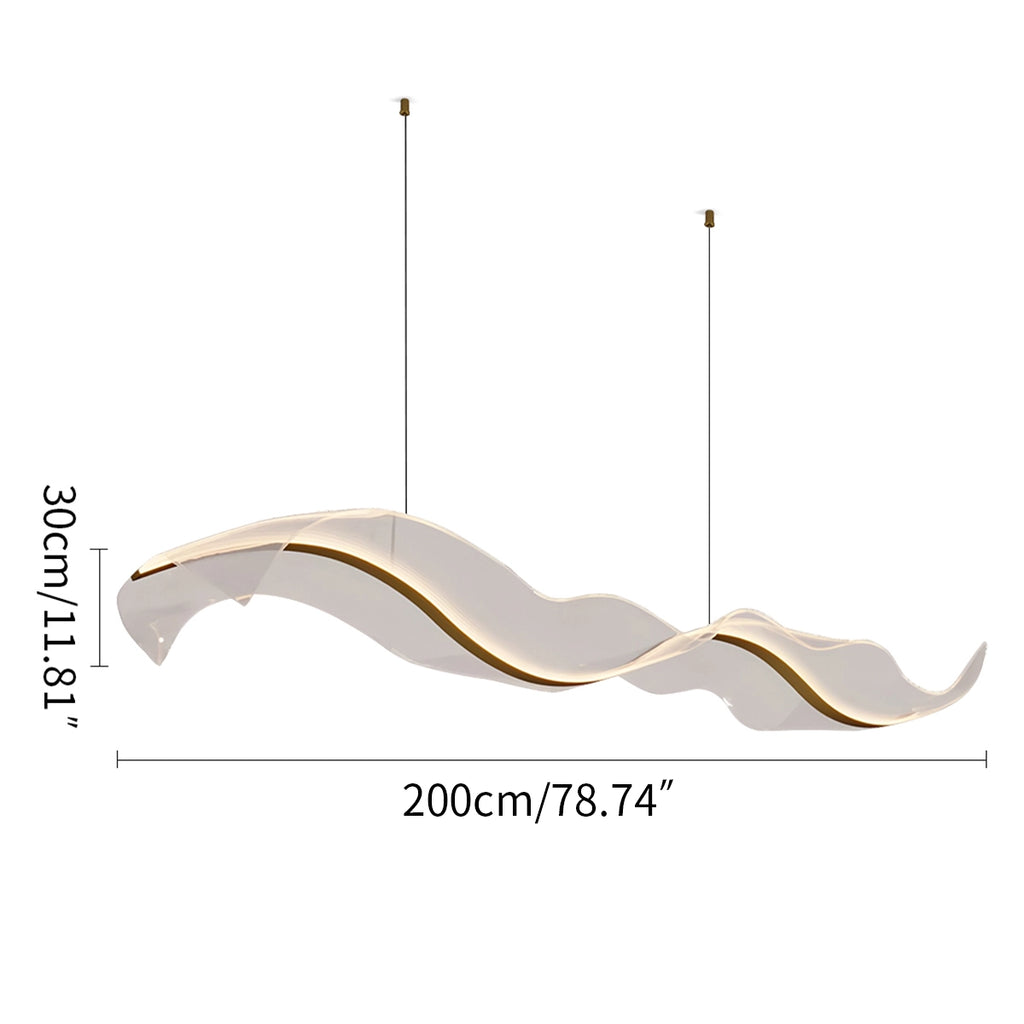 Modern LED Wave Acrylic Chandelier