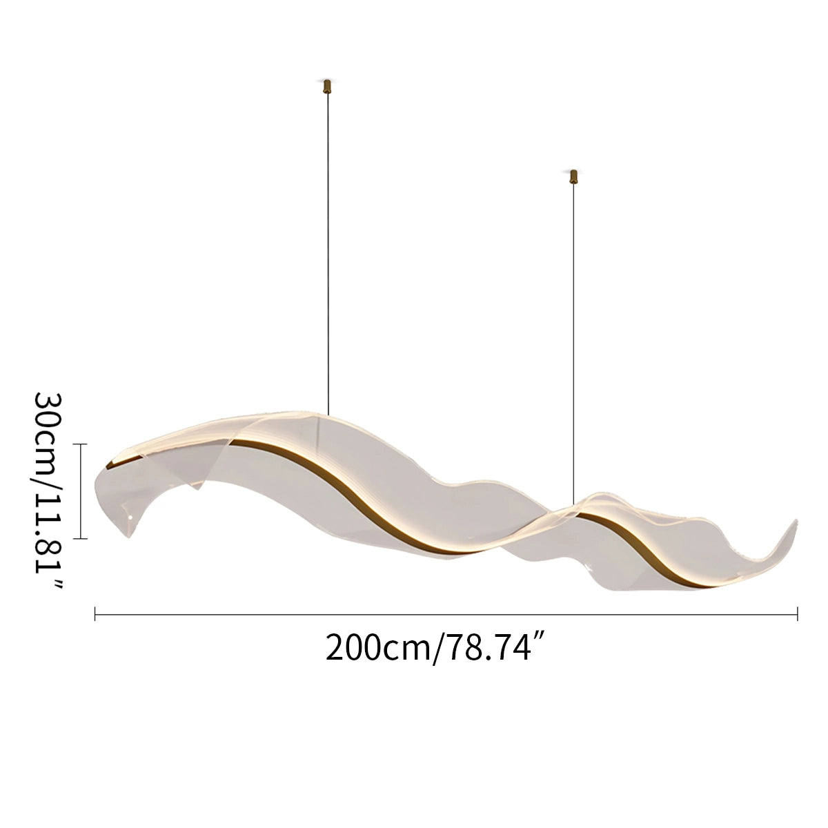Modern LED Wave Acrylic Chandelier