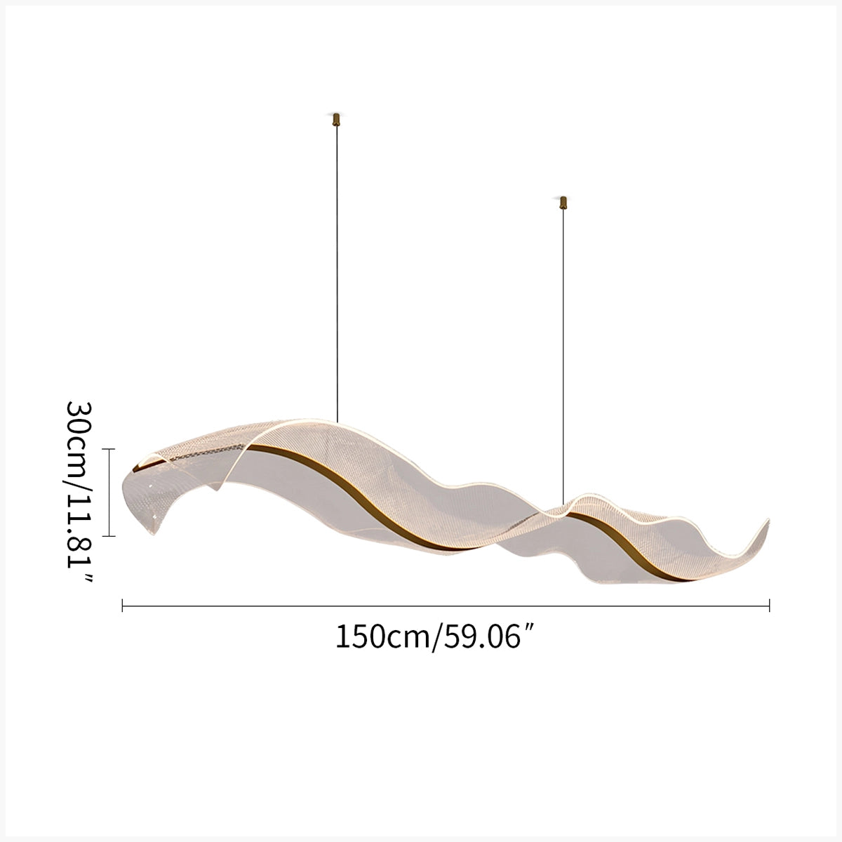 Modern LED Wave Acrylic Chandelier