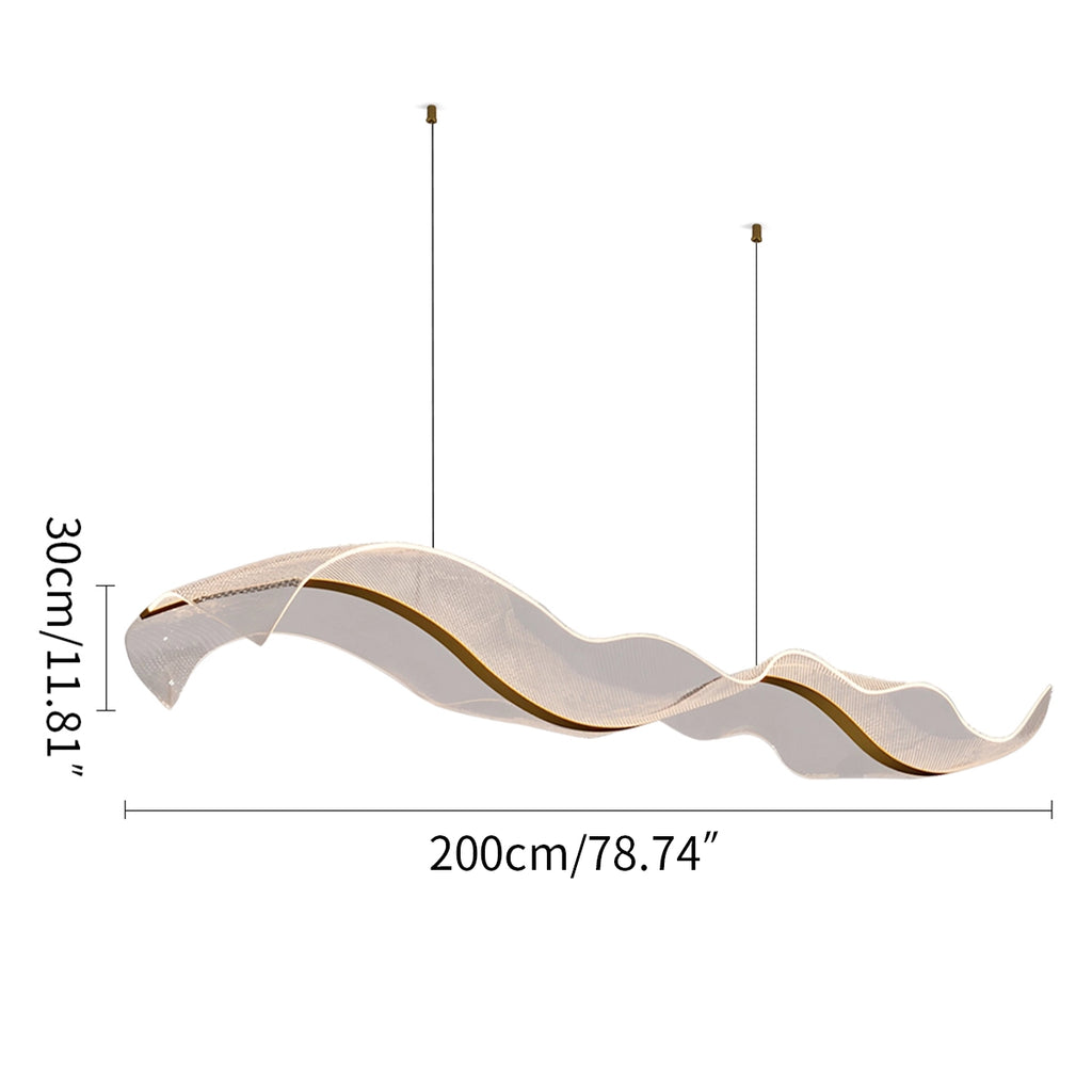 Modern LED Wave Acrylic Chandelier