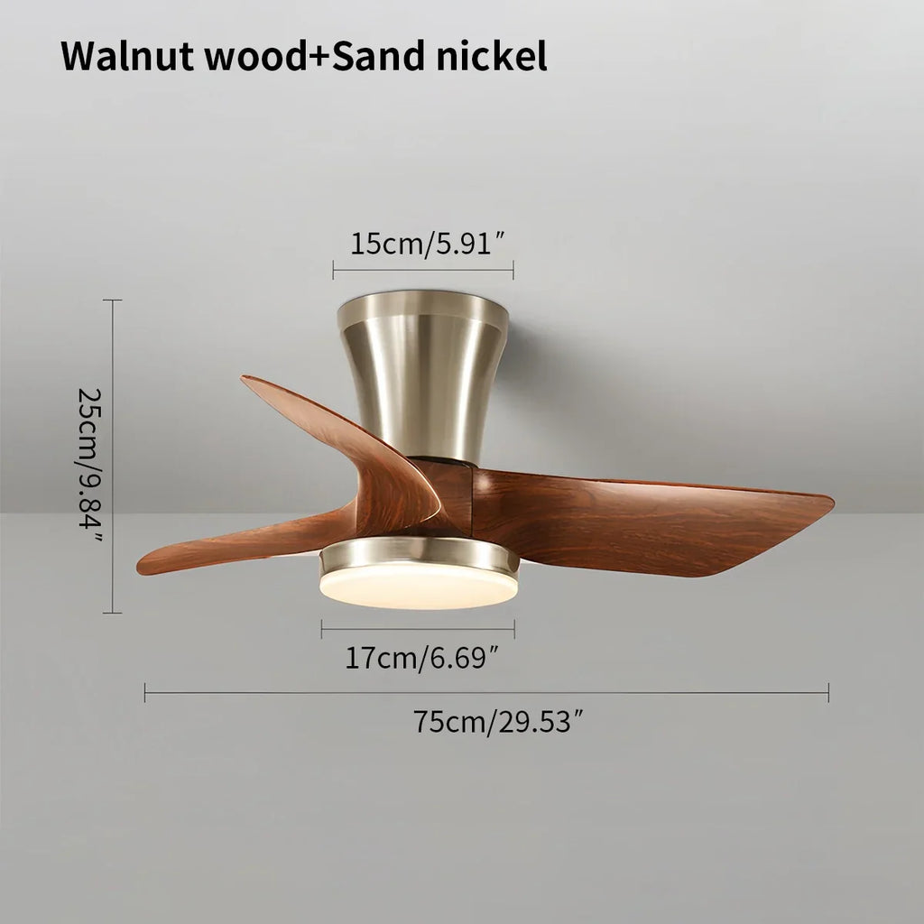 Nordic LED Ceiling Fan with Light for Living Room