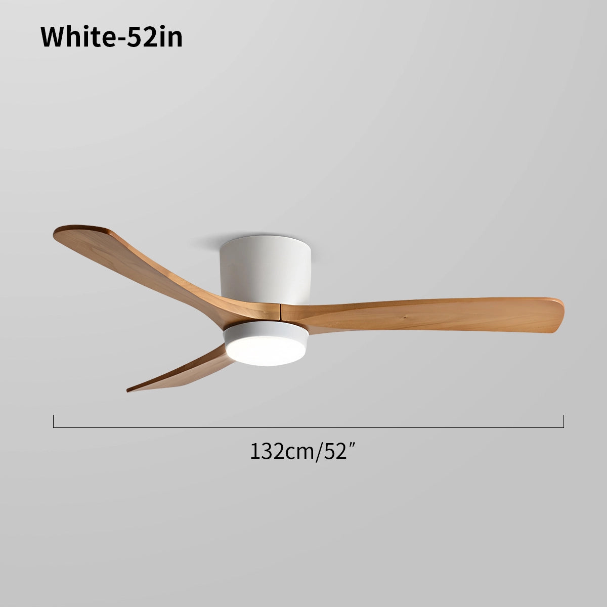 Large Low Profile Ceiling Fan with Light