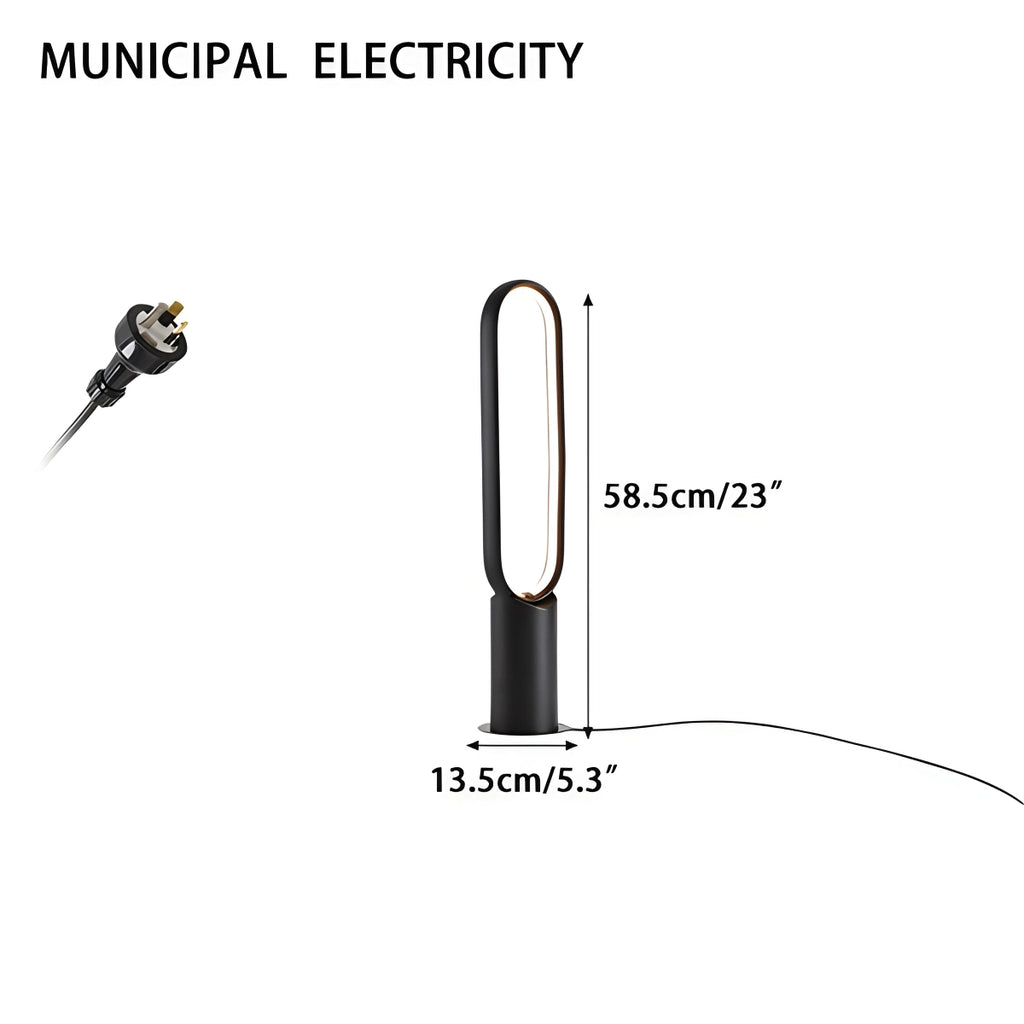 Outdoor Black Oval LED Lawn Light