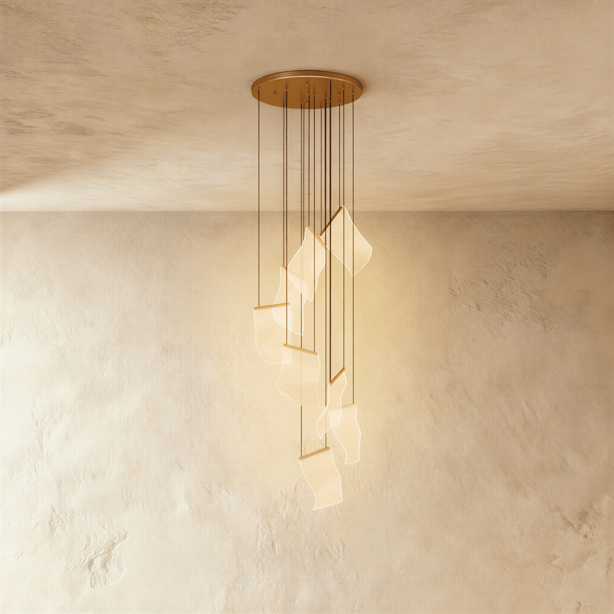 Sheets Chandelier (Round Ceiling Mount)