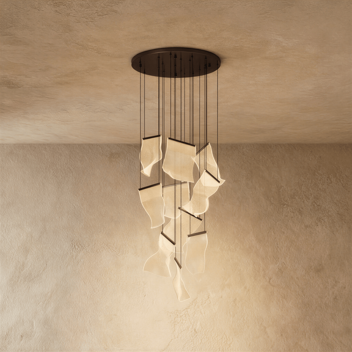 Sheets Chandelier (Round Ceiling Mount)