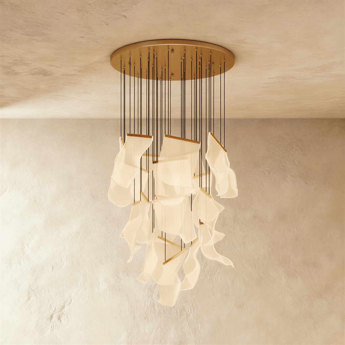 Sheets Chandelier (Round Ceiling Mount)