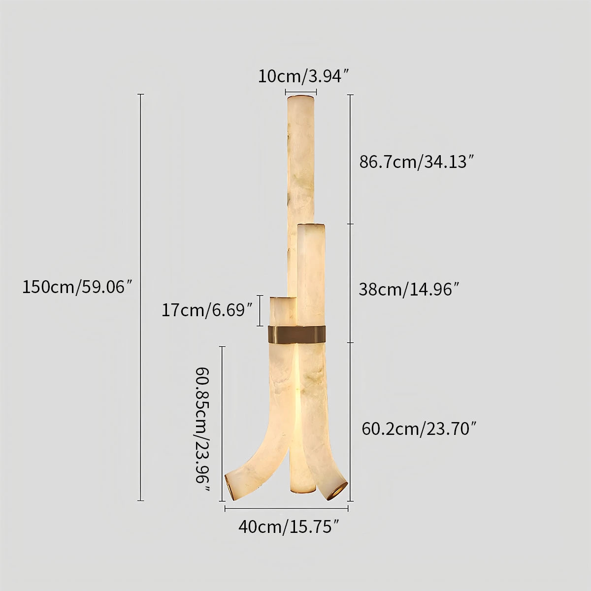 High end onyx art floor lamp