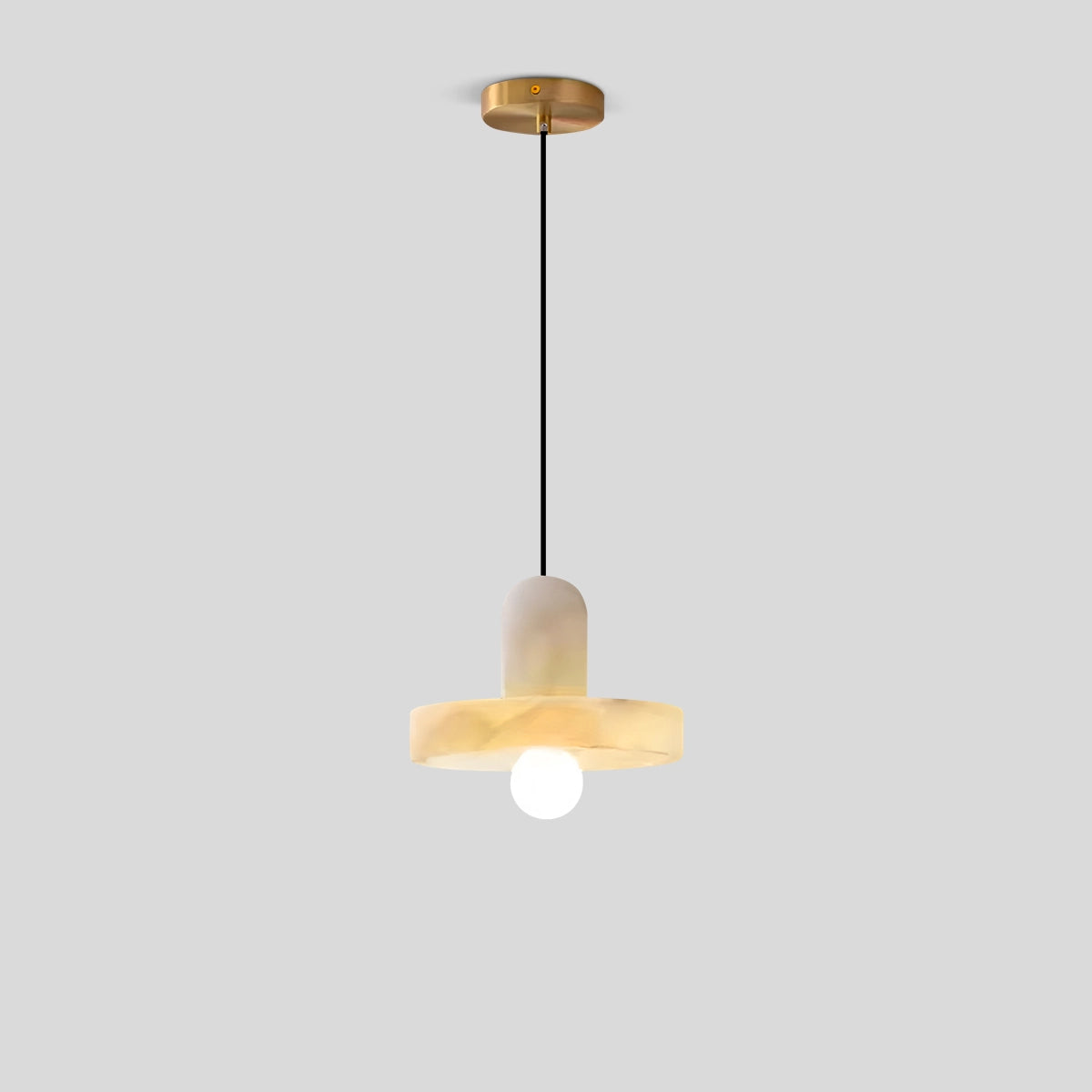 Copper natural onyx dining room pendant light