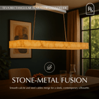 Teva Rectangular Alabaster Chandelier