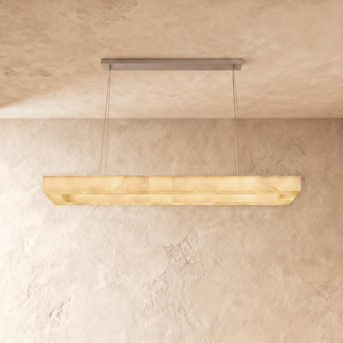 Teva Rectangular Alabaster Chandelier - Residence Supply